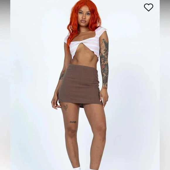 NWT PRINCESS POLLY- SIZE 10 STRIPPED CROP T-SHIRT - Picture 2 of 4